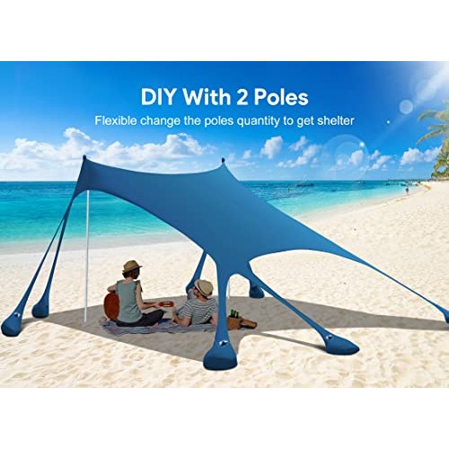 Beach Tent Sun Shelter, Osoeri 10 x 10ft Camping Beach Shade UPF50...