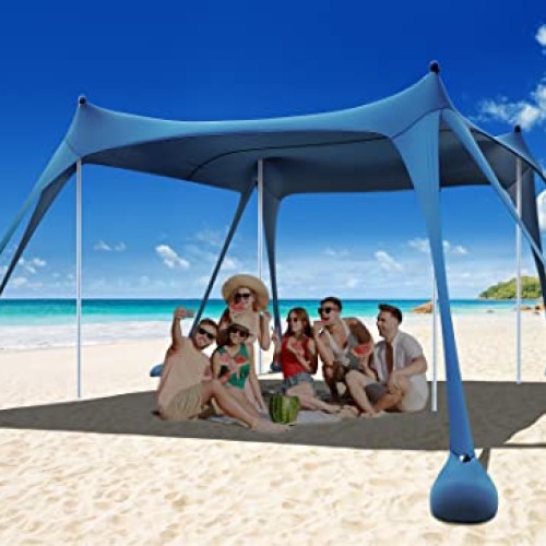 Beach Tent Sun Shelter, Osoeri 10 x 10ft Camping Beach Shade UPF50...