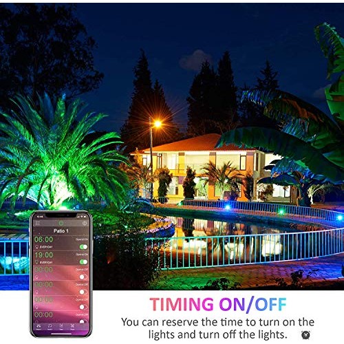 Smart RGB LED Flood Lights Outdoor, Color Changing Lighting APP an...
