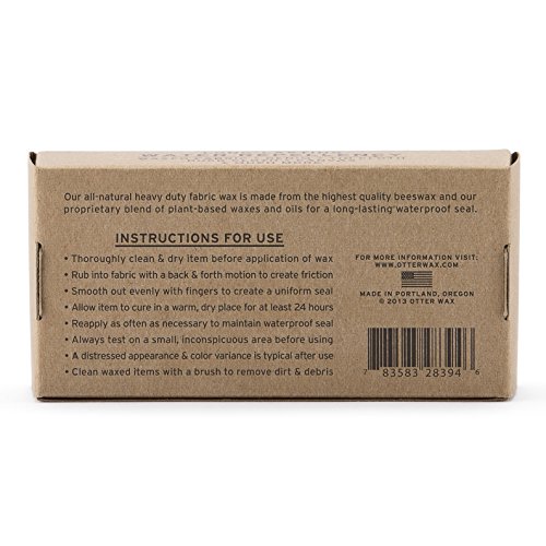 Otter Wax Fabric & Canvas Wax | Large Bar | All-Natural Water Repe...