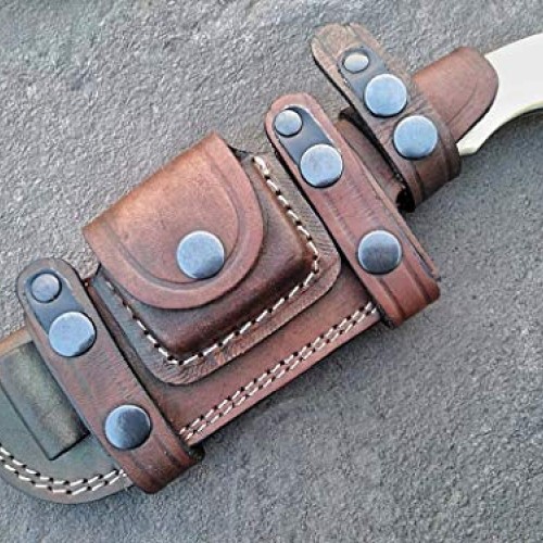 Ottoza Custom Handmade Damascus Tracker Knife with Bone Handle - S...