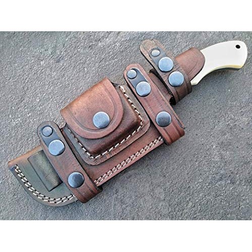 Ottoza Custom Handmade Damascus Tracker Knife with Bone Handle - S...