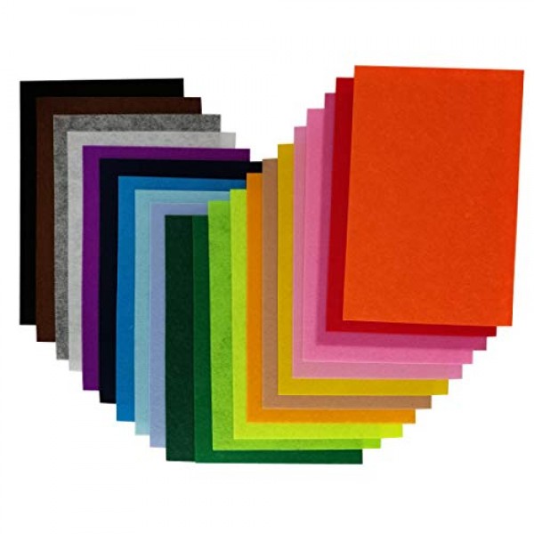 Otylzto 20PCS Fabric Felt Sheets 12x8, Assorted Colors,DIY Craft...