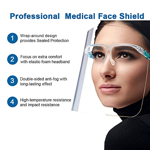 OUBA 6 Pack Glasses Style Visor Transparent Anti-Fog Layer Anti Ai...