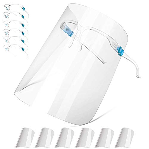 OUBA 6 Pack Glasses Style Visor Transparent Anti-Fog Layer Anti Ai...