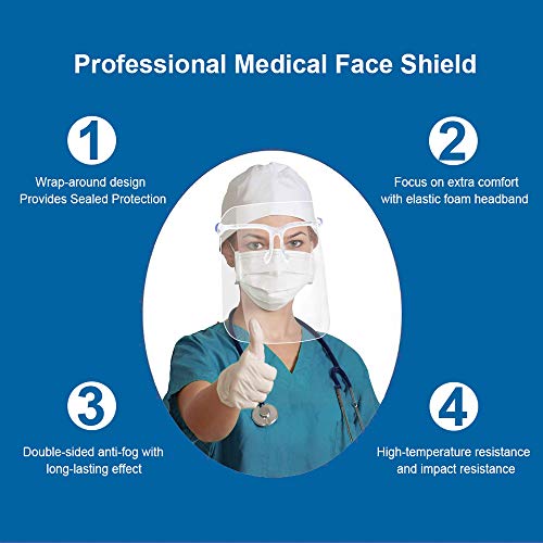 OUBA 6 Pack Glasses Style Visor Transparent Anti-Fog Layer Anti Ai...