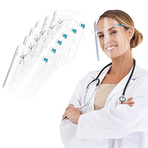 OUBA 6 Pack Glasses Style Visor Transparent Anti-Fog Layer Anti Ai...