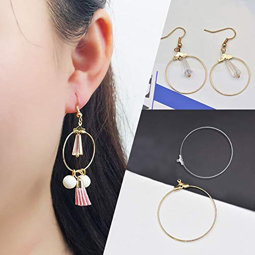 120Pcs Beading Hoop Earrings for Jewelry Making,Round Beading Earr...