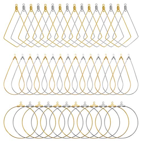 120Pcs Beading Hoop Earrings for Jewelry Making,Round Beading Earr...