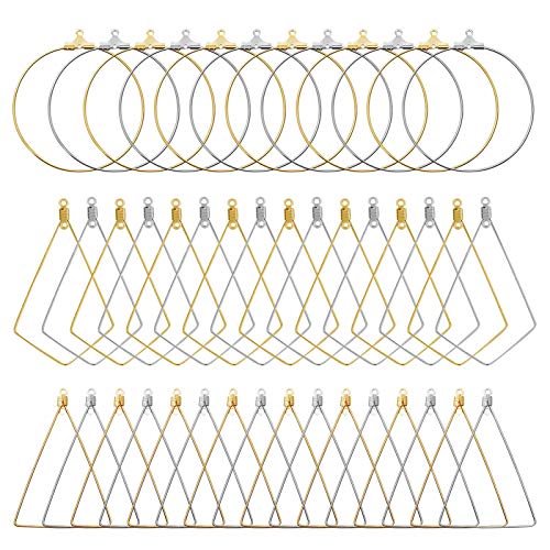 120Pcs Beading Hoop Earrings for Jewelry Making,Round Beading Earr...
