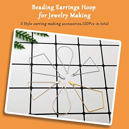 120Pcs Beading Hoop Earrings for Jewelry Making,Triangle Beading E...