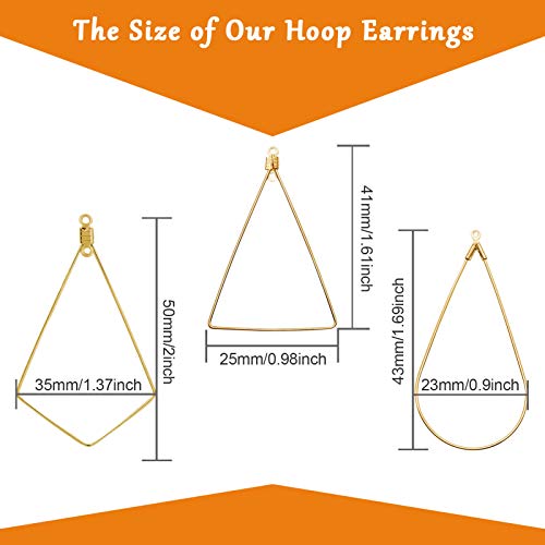 120Pcs Beading Hoop Earrings for Jewelry Making,Triangle Beading E...