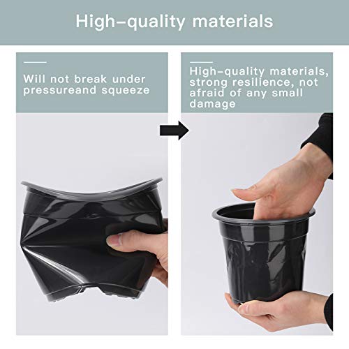 Oubest Plastic Black Plant Nursery Pots 6 50 pcs 0.5 Gallon for F...