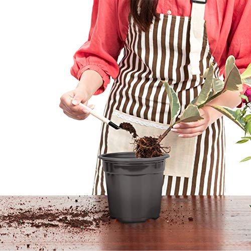 Oubest Plastic Black Plant Nursery Pots 6 50 pcs 0.5 Gallon for F...