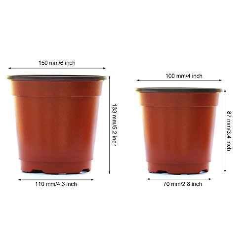 Oubest Plastic Plant Nursery Pots 4 50 pcs Reusable for Seed Star...