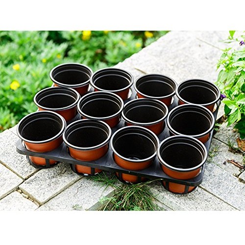Oubest Plastic Plant Nursery Pots 4 50 pcs Reusable for Seed Star...