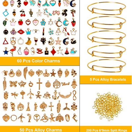 315 Pcs Charms for Jewelry Making, Ouddy Charms for Bracelets Neck...