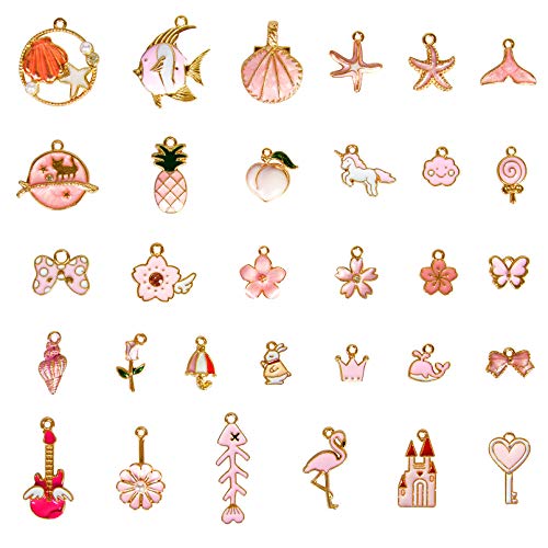 Ouddy Charms for Jewelry Making, 146 Pcs Jewelry Making Charms Ear...