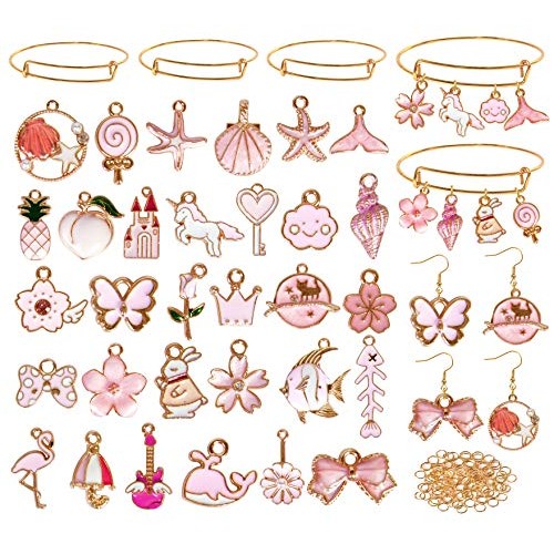 Ouddy Charms for Jewelry Making, 146 Pcs Jewelry Making Charms Ear...