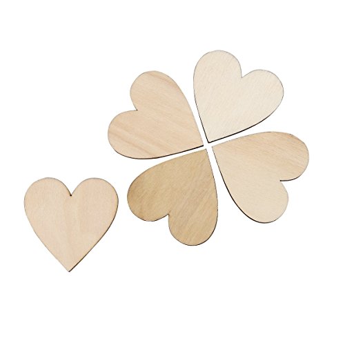 OULII Blank Heart Wood Slices Discs Wedding Christmas Ornaments, P...