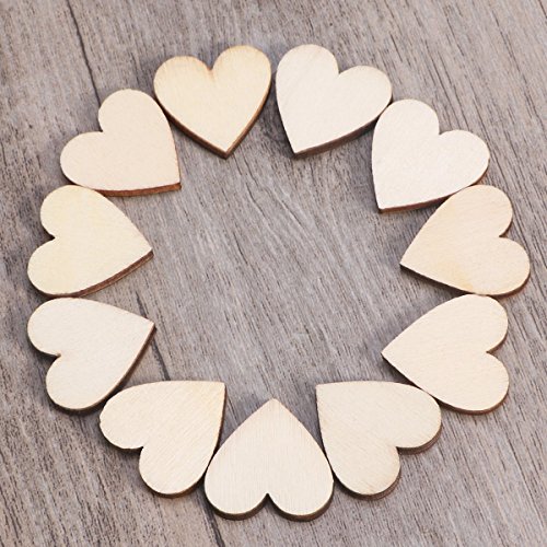 OULII Blank Heart Wood Slices Discs Wedding Christmas Ornaments, P...