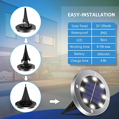 Solar Outdoor Lights 12 Packs, Garden Solar Lights Outdoor Waterpr...
