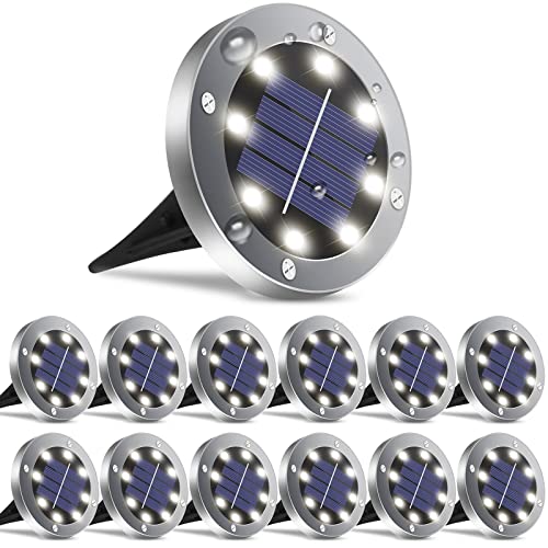 Solar Outdoor Lights 12 Packs, Garden Solar Lights Outdoor Waterpr...