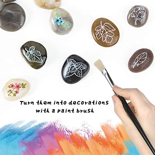 OUPENG Pebbles Polished Gravel, Natural Polished Mixed Color Stone...