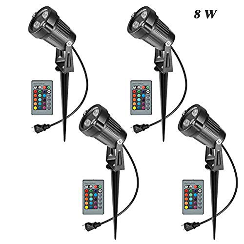 OurLeeme Lawn Flood Light Stake, RGB Spot Lights,8W Outdoor LED Fl...