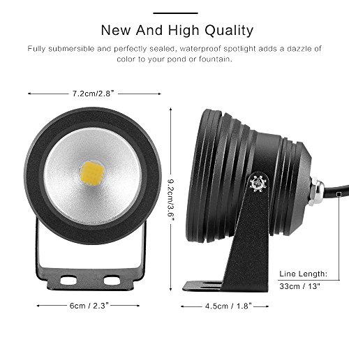 OurLeeme Underwater Light Spot Light 12V LED Pond Light, IP65 Wate...