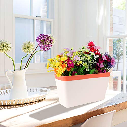 OurWarm 10.5 Inch Self Watering Plant Pots, Rectangular Windowsill...