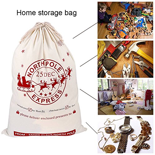 OurWarm 2pcs Large Santa Sacks, Bags, Canvas Blank Storage Bags wi...