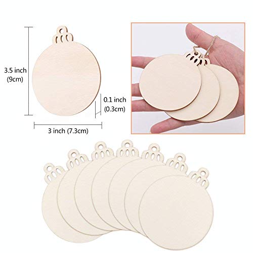 PartyTalk 100pcs Natural Wood Slices 3.5, DIY Wooden Christmas Or...