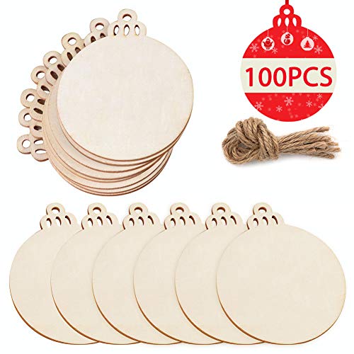 PartyTalk 100pcs Natural Wood Slices 3.5, DIY Wooden Christmas Or...