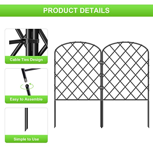 OUSHENG 10 Pack Decorative Garden Fence, Total 10ftL x 24inH A...