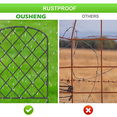OUSHENG 10 Pack Decorative Garden Fence, Total 10ftL x 24inH A...