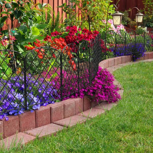 OUSHENG 10 Pack Decorative Garden Fence, Total 10ftL x 24inH A...