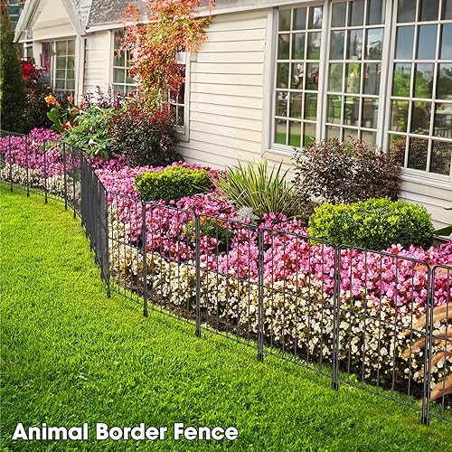 OUSHENG Decorative Garden Fence Fencing 10 Panels, 10ft L x 22in...