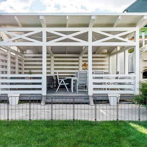 OUSHENG Decorative Garden Fence Fencing 10 Panels, 10ft L x 22in...