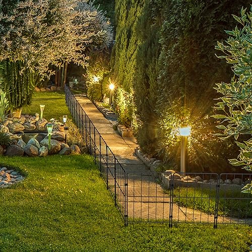 OUSHENG Decorative Garden Fence Fencing 10 Panels, 10ft L x 22in...