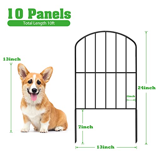 OUSHENG Decorative Garden Fence No Dig Fencing 10 Panels, 10ft L...