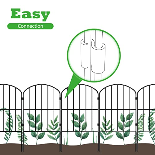 OUSHENG Decorative Garden Fence No Dig Fencing 10 Panels, 10ft L...
