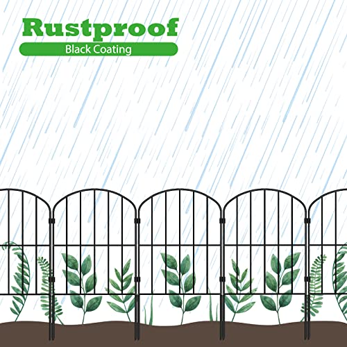 OUSHENG Decorative Garden Fence No Dig Fencing 10 Panels, 10ft L...