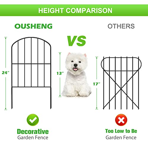 OUSHENG Decorative Garden Fence No Dig Fencing 10 Panels, 10ft L...