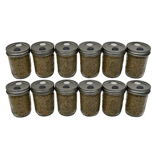 BRF Jars Brown Rice Flour Mushroom Substrate 12 Pack