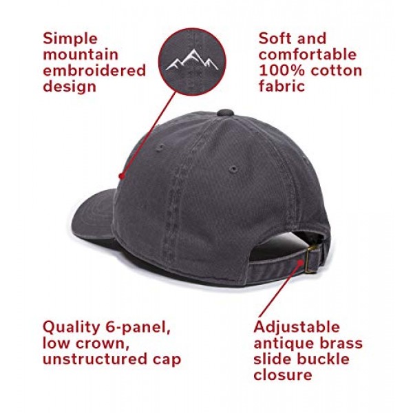 Outdoor Cap Mountain Embroidered Dad Hat — Adjustable Soft Cotto...