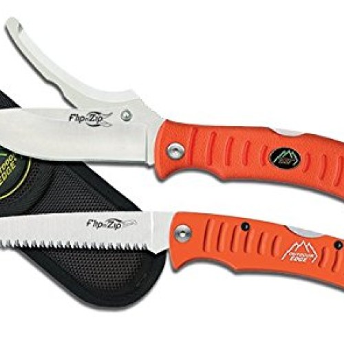 Outdoor Edge Flip n Blaze Knife & Saw Combo, Folding Double-Blade...