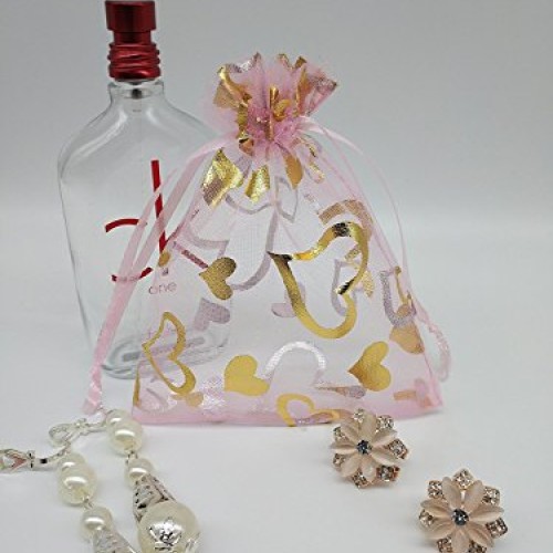 Outdoorfly 100PCS Organza Bag 4x6 with Drawstring Mesh Jewelry Gif...