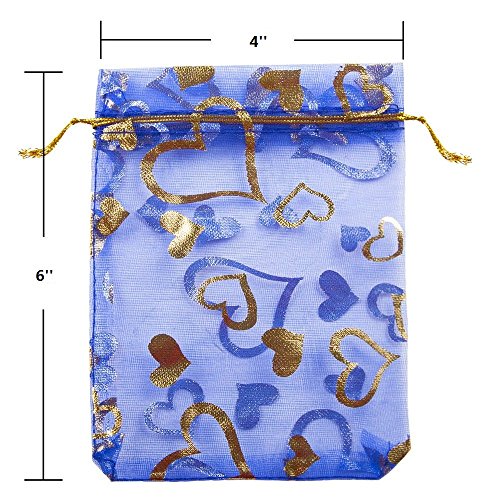 Outdoorfly 100PCS Organza Bag 4x6 with Drawstring Mesh Jewelry Gif...