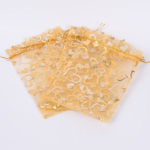 Outdoorfly 100PCS Organza Bag 4x6 with Drawstring Mesh Jewelry Gif...